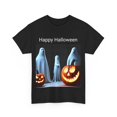 thumbnail image 3 of Happy Halloween, Halloween Ghost and Pumpkins, Unisex Heavy Cotton Tee, 3 of 4