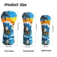 thumbnail image 6 of Uorisanigo Golf Club Headcover for Fairway Woods Driver Hybrids, Premium PU Leather 3-Pack Hawaiian Plumeria Palm Tree Golf Headcovers Set with Abrasion-Resistant Soft lining, 6 of 7