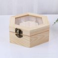 thumbnail image 2 of Joyero hexagonal de madera MACHAO vintage con tapa, 2 of 5