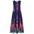 thumbnail image 3 of Babysbule Womens Summer Dresses, Women Plus Size Print Daily Casual Sleeveless Vintage Bohemian V Neck Maxi Dress, 3 of 8