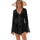 thumbnail image 1 of Blusa de Holgada de Larga con Volantes y Transparente para Mujer Negro S, 1 of 6