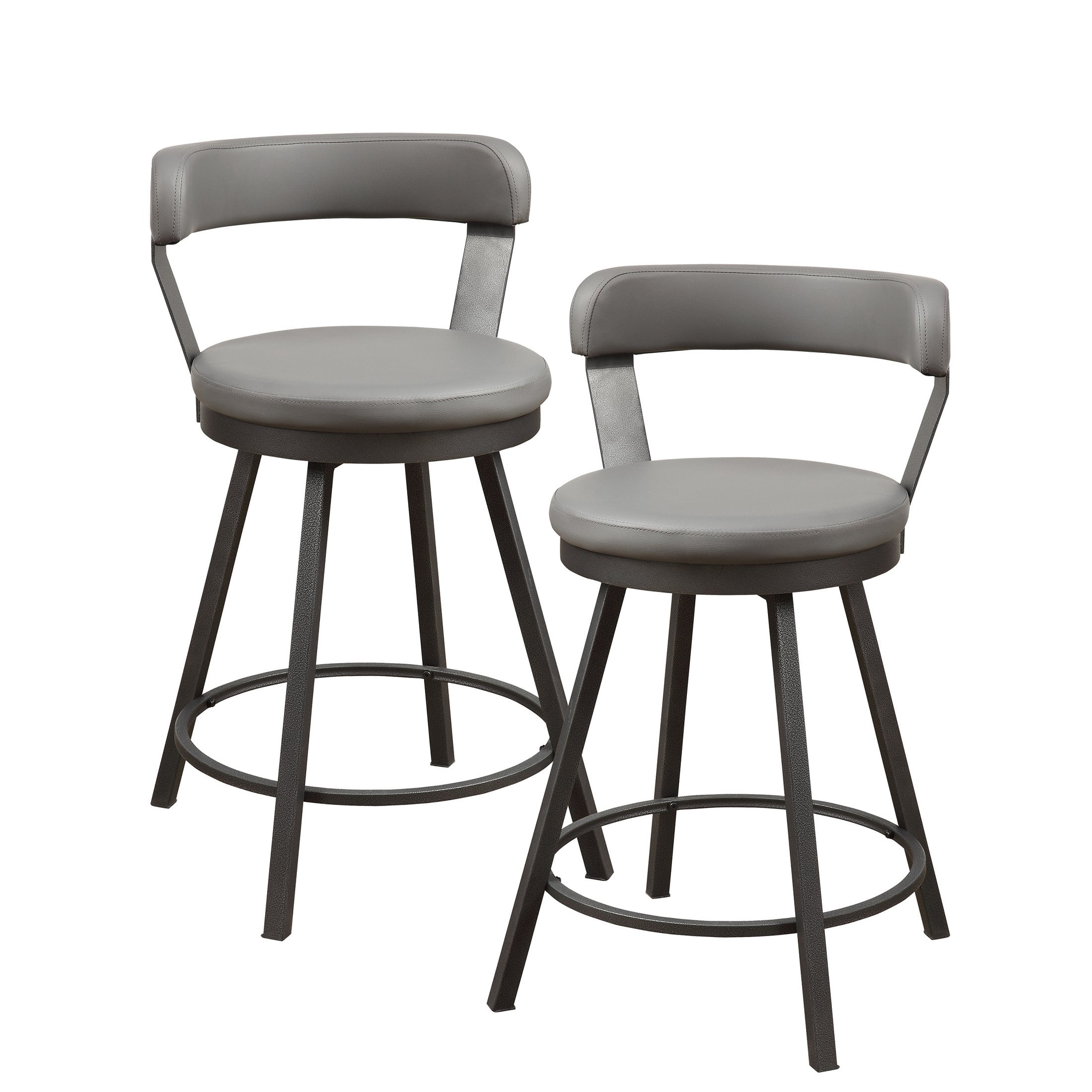 OakvillePark Belmar Swivel Counter Height Barstool (Set of 2), Gray