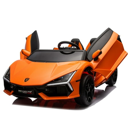 Oryxearth 24V 2 Seater Ride on Car Truck, 2WD 2 Speeds Electric Car, 2 Seater, Bluetooth, Remote Control, Orange