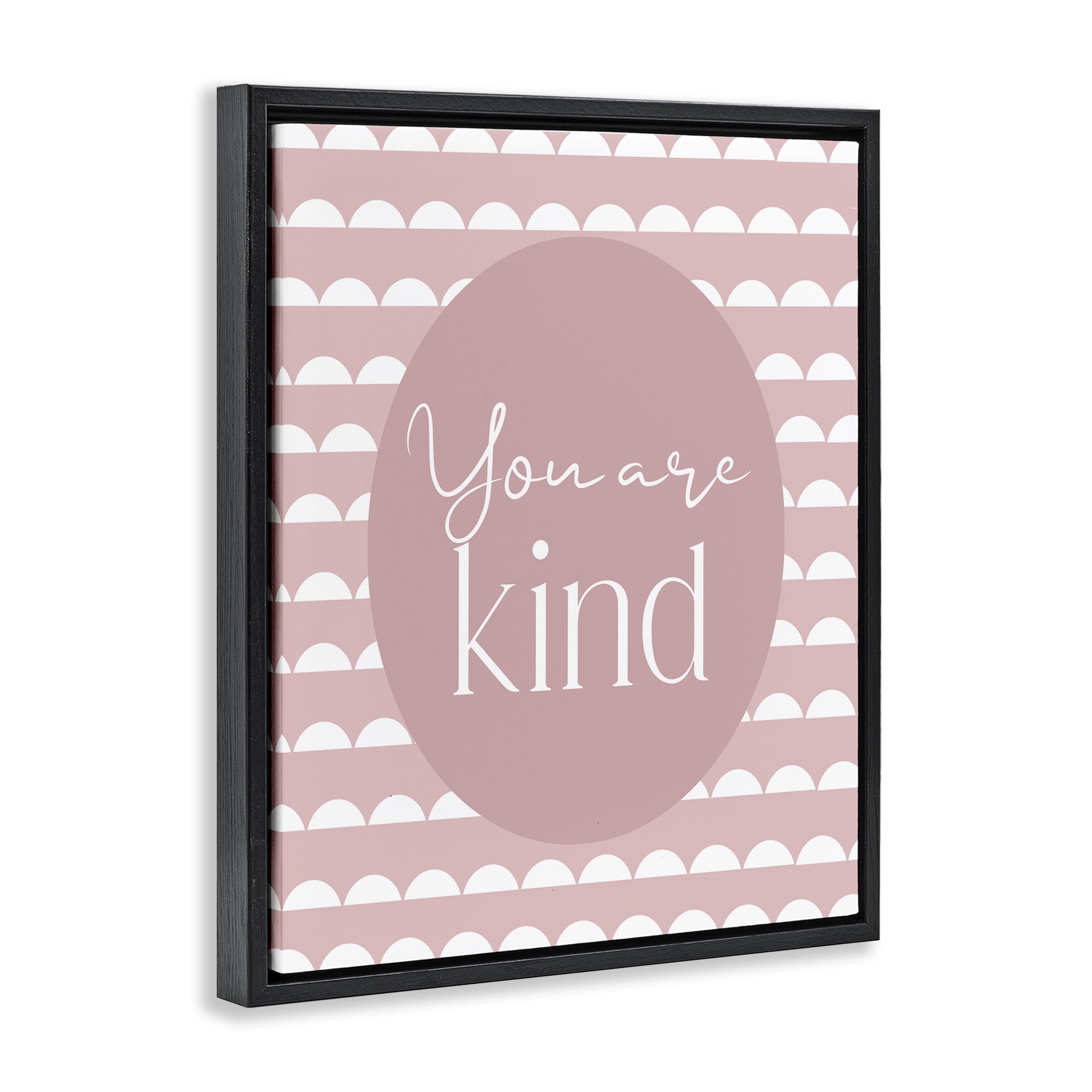 Stupell Industries You Are Kind Blush Pink Black Framed Floater Canvas Wall Art, design by Christine Simpson Art