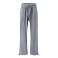 thumbnail image 6 of Women's cotton and linen leggings, high-waisted, casual, loose-fitting, straight-leg with pockets., 6 of 9
