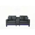 thumbnail image 4 of Modern Minimalist Fabric Loveseat with LED Lights and USB Charger - 55.5"W x 34"D x 37"H, 4 of 10