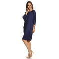 thumbnail image 2 of Moa Collection Women's Casual Solid Loose Fit Long Sleeve Dolman Style Midi Dress, 2 of 4