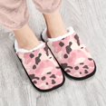 thumbnail image 4 of Women's Men's Slippers, Non-Slip Travel Unisex Fleece House Shoes An Pink and Red Leopard Print, 4 of 7