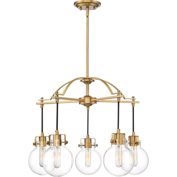 Quoizel Sidwell 5-Light 21" Transitional Chandelier in Weathered Brass