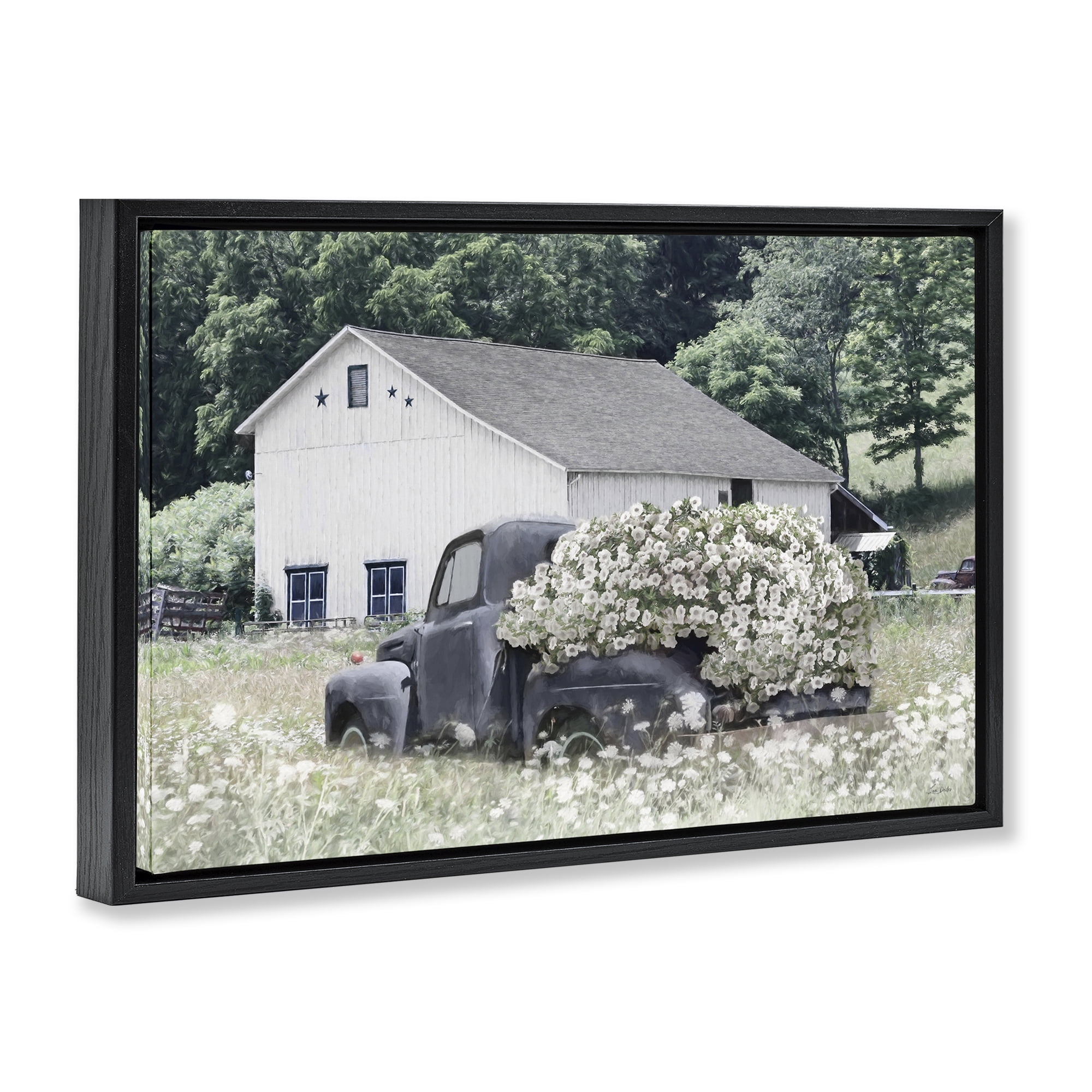 Stupell Industries Bed Full Of Blossoms Black Framed Floater Canvas Wall Art, design by Lori Deiter