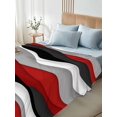 thumbnail image 5 of Red Black Ombre Flat Sheets Only Twin XL Size, Soft Breathable Bed Top Sheets for Mattress, Modern Geometric Moire Abstract Art Luxury Bedding Flat Sheets for Home Hotel Bedroom Bed Protection, 5 of 9