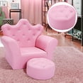 thumbnail image 3 of Costway Pink Kids Sofa Armrest Chair Couch Children Toddler Birthday Gift with Ottoman Pink, 3 of 12