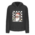 thumbnail image 4 of Women Fleece Christmas Hoodies Trendy Long Sleeve Fluffy Ultra Soft Xmas Santa Graphic Plaid Sweatshirt with Pocket, 4 of 4