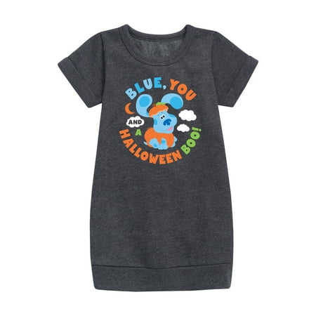 

Blue s Clues - Blue You And Halloween Boo - Toddler And Youth Girls Fleece Dress