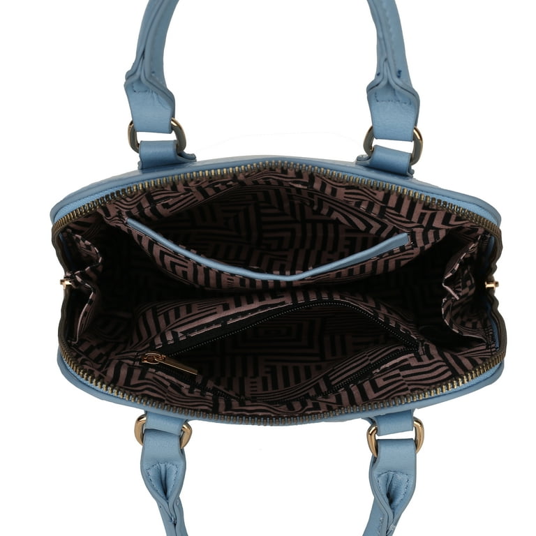 MKF Collection Kennedy Vegan Leather Women's Small Crossbody Satchel Handbag  by Mia K., Blue 