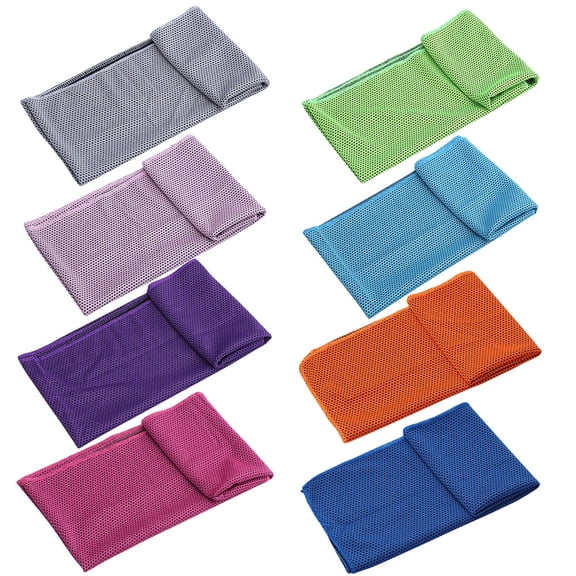 NFTIGB Microfiber Yoga Towel 11.8 x 35.4 inches / 30 x 90 cm Ultra Thin Beach Cooling Towels Gym Sport Towel for Workout Fitness Pilates Travel Camping - Rose Pink