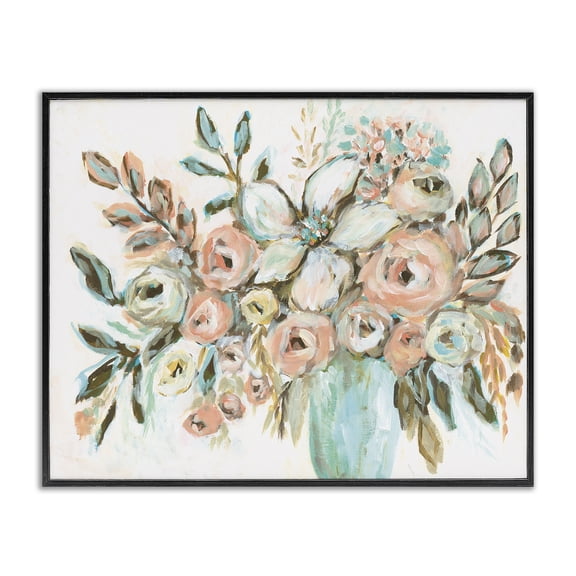 Stupell Industries Shabby Chic Modern Peonies Arrangement Black Framed Giclee Art, 20 x 16, by Amanda Hilburn