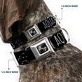 thumbnail image 2 of Buckle-Down Pet Collar, Dog Collar Metal Seatbelt Buckle, Zodiac Aquarius Constellation Black White, 9.5 to 13 Inches 1.0 Inch Wide, 2 of 8