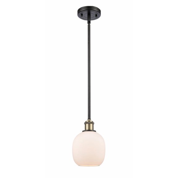 Innovations 516-1S-BAB-G101-LED Belfast 1 Light Pendant part of the Ballston Collection, Black Antique Brass