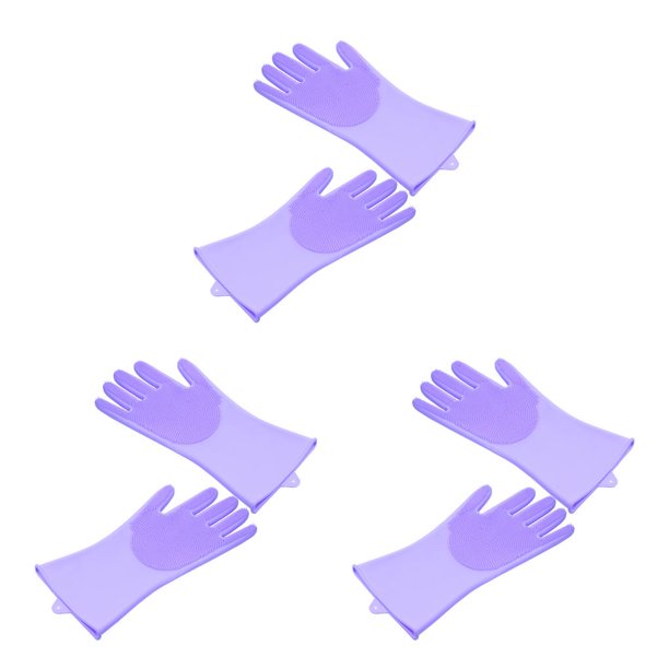 sweethay 1 par de guantes para lavar platos con estropajo, tazones para platos, limpieza de alimentos, limpieza, manoplas resistentes al calor, Type2 NO2 sweethay CBP224957
