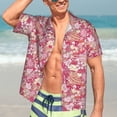 thumbnail image 5 of Picia Sweet Gentle Cotton Regular Fit Short Sleeve Casual Hawaiian Shirt for Men-X-Large, 5 of 9