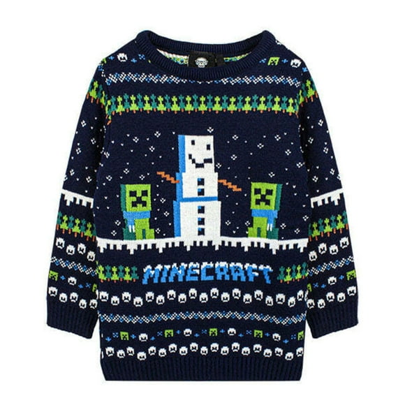 Minecraft Boys/Girls Snowy Knitted Ugly Christmas Sweaters