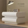 thumbnail image 4 of Nueva casa Internet celebridad crema blanco mesita de noche de cuero italiano minimalista dormitorio almacenamiento de cabecera de madera maciza, 4 of 4