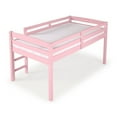 thumbnail image 4 of Tribeca Solid Wood Low Loft Bed Frame/Slat Mattress Foundation/Full in Pink, 4 of 8