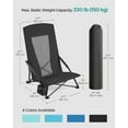 thumbnail image 3 of Set of 2 Camping Chairs, Beach Chairs, Portable Outdoor Chairs, with High Backrest, Cup Holder, Lightweight, Heavy-Duty, Max. Load 330 lb per Chair, Black, 3 of 7