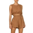thumbnail image 3 of Conjunto de 2 Piezas Nikou Camiseta Sin Mangas y Pantalones Cortos Cuello Redondo Color Puro, 3 of 6