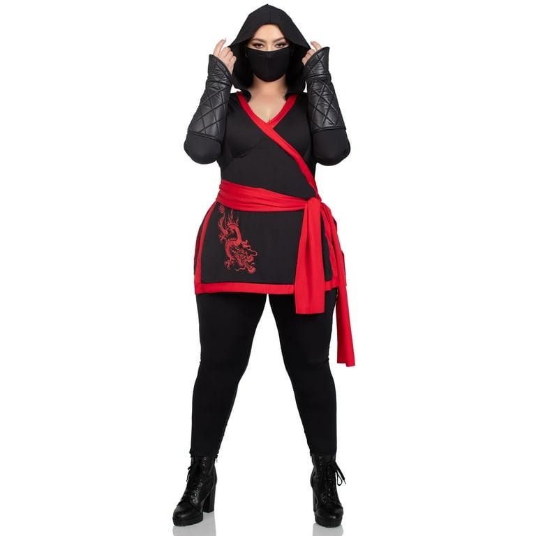 Leg Avenue Women's Plus Size Black Ninja Assassin Costume