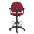 thumbnail image 3 of Boss Office Products Contoured Drafting Stool with Arms, in Burgundy, 3 of 8