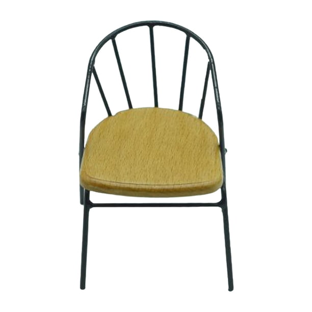 Mini silla de comedor a escala 1/12, sillas para casa de muñecas, muebles para casa de muñecas, hechos a mano. Negro