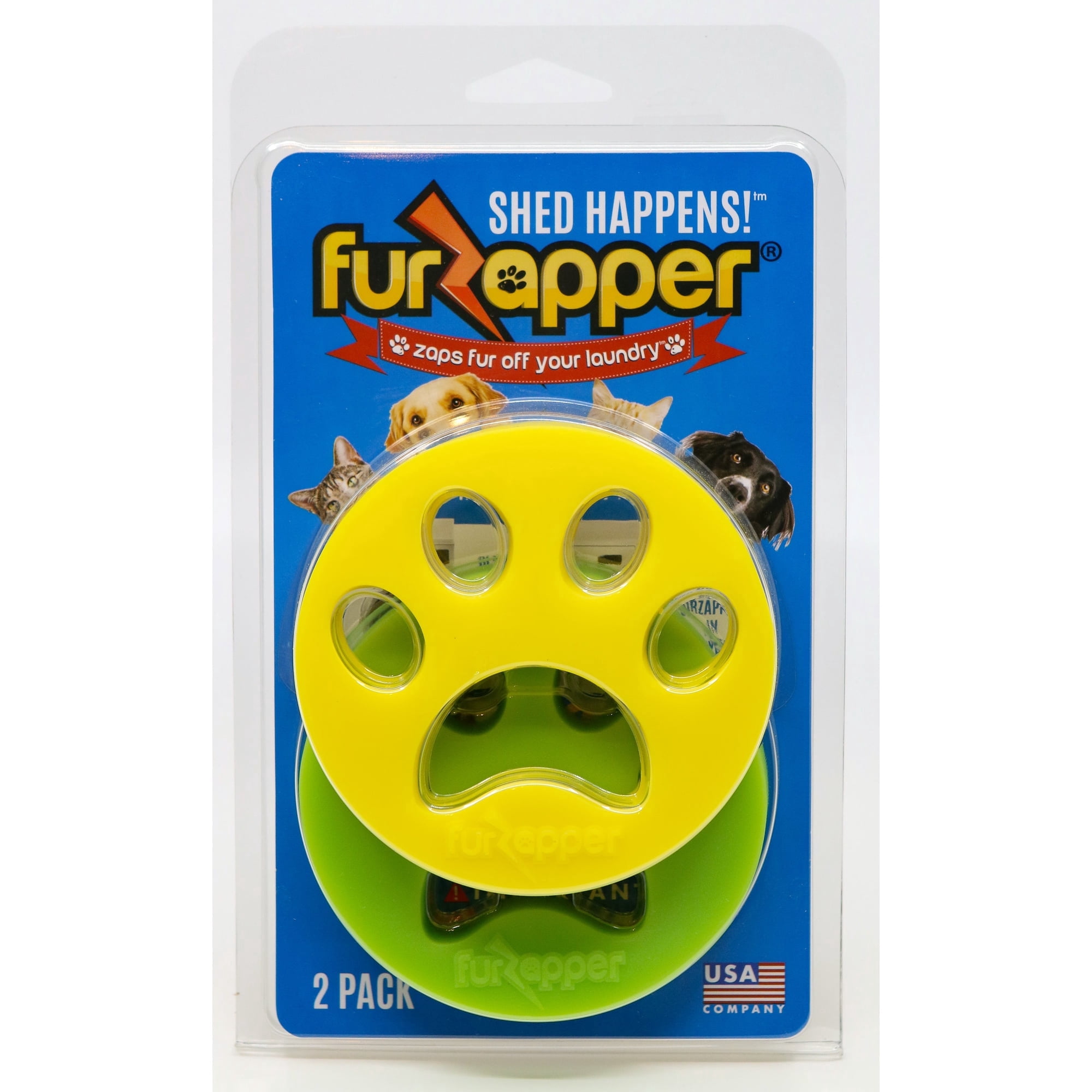 FurZapper Pet Hair and Lint Remover, Silicone, Reusable, 2-Count, Fragrance Free, Hypoallergenic