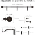 thumbnail image 3 of eTeckram 1" Curtain Rod with Torre Finials - 84" to 120", Bronze Gold, 3 of 6