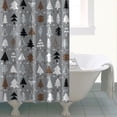 thumbnail image 4 of Gray Christmas Tree Pattern Shower Curtain 84"x72" ,Bathroom Decorative Shower Curtains Set with 12 Hooks,Modern Waterproof Washable Shower Curtain, 4 of 6