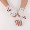 thumbnail image 1 of Guantes de cuero para baile, guantes de cuero para mujer, estilo punk, para primavera y verano, para discotecas, para baile en barra, 1 of 6