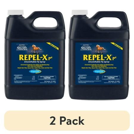 (2 pack) Farnam Repel-X pe Concentrated Fly Spray for Horses, Just Add Water 32 Ounces
