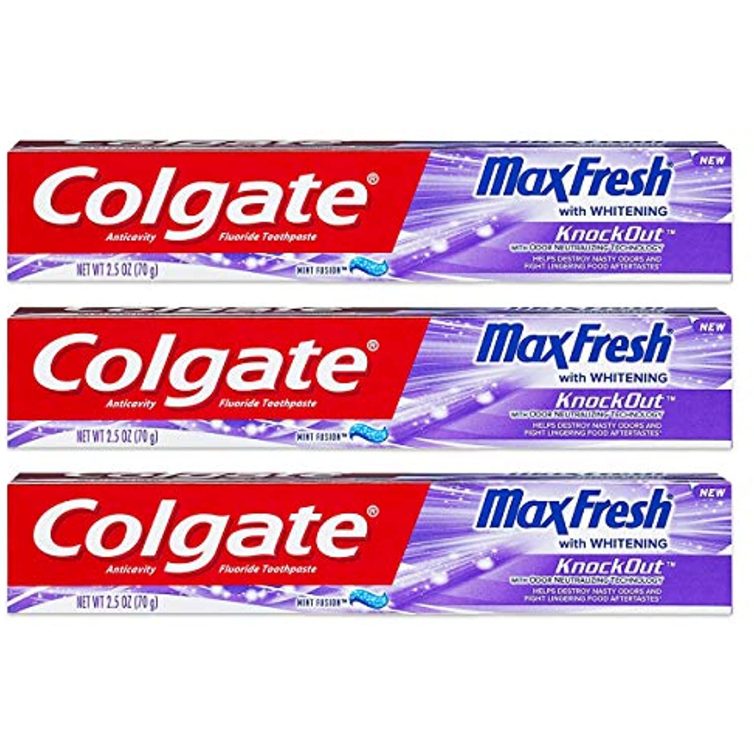 Colgate Max Fresh Knockout Gel Toothpaste, 2.5 Ounce Pack Of 3