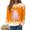 Orange, variant on Towmus Halloween Sweaters for Women Novelty Xmas Roundneck Snowflake Sweatshirts Sequin Ghost Print Long Sleeve Pullover Tops