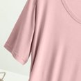thumbnail image 5 of qelini T-shirts for Women with Round Neck School Season Solid Color Short Sleeved Loose Casual Daily Wearing Basic Tops Juniors Summer Comfortable 1Pack Pink 2XL, 5 of 7