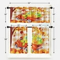 thumbnail image 2 of Fall Retro Truck Pumpkin Kitchen Window Curtains Valance and Tier Set 36 Inch, Maple Leaf Orange Plaid 3 Piece Window Treatment Tiers for Living Room Bedroom Kitchen Decor Drapes, 2 of 6