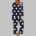 thumbnail image 2 of Kaemgyyd Women's Sleepwear Fall Long Sleeve Top and Wide Leg Pants Pajama Set Print Nighty 2 Piece Lounge Outfits, 2 of 5