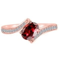 thumbnail image 2 of Mauli Jewels Rings for Women 1.05 Carat Garnet and Diamond Ring Oval Shape Prong-Setting 10k White, Rose Yellow Gold, 2 of 6
