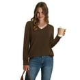 thumbnail image 4 of Ronuti Sweaters for Women V Neck Long Sleeve Casual Fall Tops Crochet Knit Lightweight Pullover Fashion Clothes 2026, 4 of 11