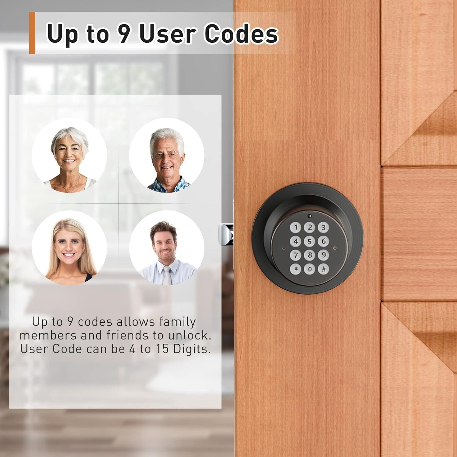 Keyless Entry Door Lock,Door Knob with Keypad，Smart Code Door Lock,Mute Mode,Passage Function, Easy to Install,Oil Rubbed Bronze