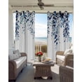 thumbnail image 3 of Blue Eucalyptus Blackout Curtains for Bedroom, Thermal Insulated Drapes, Weeping Botanical Leaf Watercolor Black Out Curtains 63 Inch Long Room Darkening Kitchen Curtains 42"x63" 2 Panels, 3 of 8