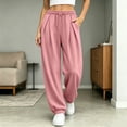 thumbnail image 5 of Annhoo Womens Joggers with Pockets Drawstring Elastic Waist Oversized Full Length Trousers Casual Workout Pants, 5 of 8