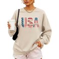 thumbnail image 6 of Ink-Printed USA Distressed Flag Sweatshirt for Women Kids July 4th Family Matching Crewneck Sand Sweatshirt Adult Medium, 6 of 8