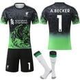 thumbnail image 1 of 2025-2026 Liverpool Special Anniversary Edition Green Football Shirt No.1 A.BECKER, 1 of 2